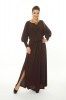 AZDT7121/коричневый платье - фото 6534