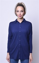 4516-5 блуза синяя "летучая мышь"