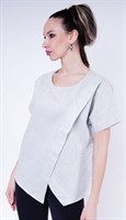 Блуза льняная, футболка льняная/блуза с запахом/ из натуральной ткани - 100% лен