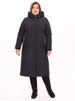 Кармель ЕП 2111 (черный/крем) Пальто жен. ЗИМА пл. 