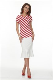 ALBT6039-1/бело-красный блузка