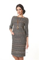 AZDS8069/серый меланж платье