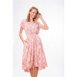 VLD905414 Платье женское (розовое) с ремнем