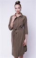 5386-1 Платье рубашка хаки 13519