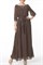 ALDS5025/коричневый/белый платье жен.с поясом - фото 6369