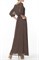 ALDS5025/коричневый/белый платье жен.с поясом ALDS5025/коричневый/белый
